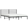 Schwarzes Metallbettgestell mit Kopfteil Petronius 183x213cm