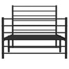 Schwarzes Metallbettgestell mit Kopfteil Petronius 75x190cm