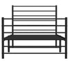 Schwarzes Metallbettgestell mit Kopfteilen Petronius 90x200cm