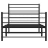 Schwarzes Metallbettgestell mit Kopfteilen Petronius 100x190cm