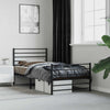 Schwarzes Metallbettgestell mit Kopf- und Fußteil Petronius 107x203cm