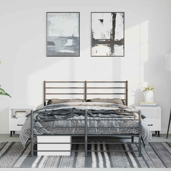 Schwarzer Metallbettrahmen mit Kopfteil und Fußteil Petronius 150x200cm