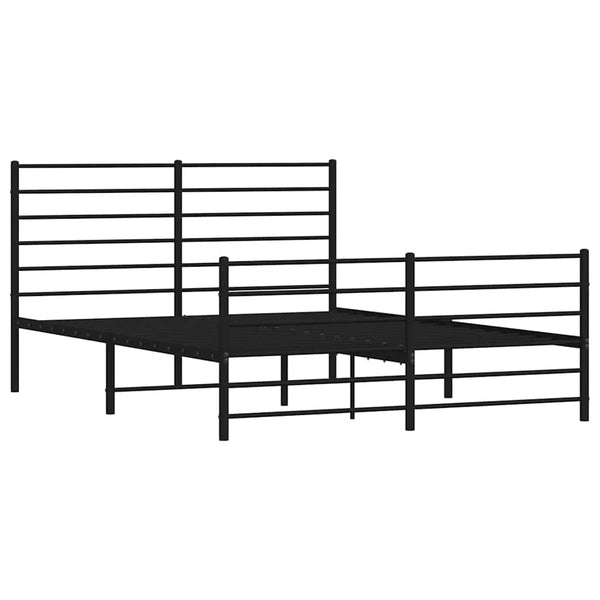 Schwarzes Metallbettgestell mit Kopfteil Petronius 160x200cm