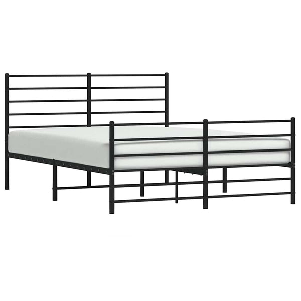 Schwarzes Metallbettgestell mit Kopfteil Petronius 160x200cm