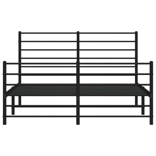 Schwarzes Metallbettgestell mit Kopfteil Petronius 160x200cm