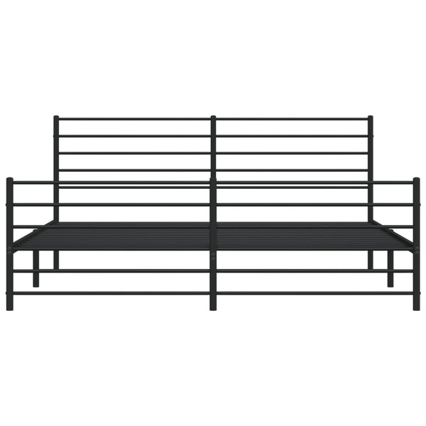 Schwarzes Metallbettgestell mit Kopfteil und Fußteil Petronius 200x200cm