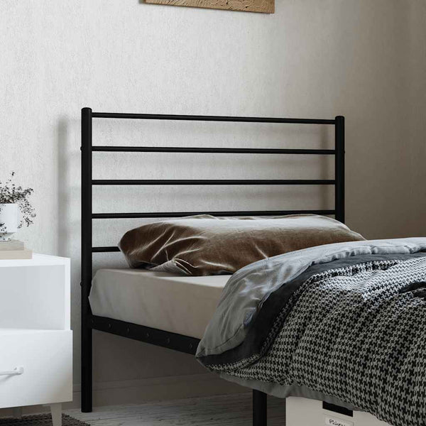 Musta metallinen sängynpääty Tilina 107cm