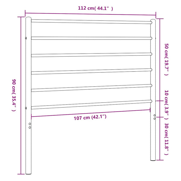 Musta metallinen sängynpääty Tilina 107cm