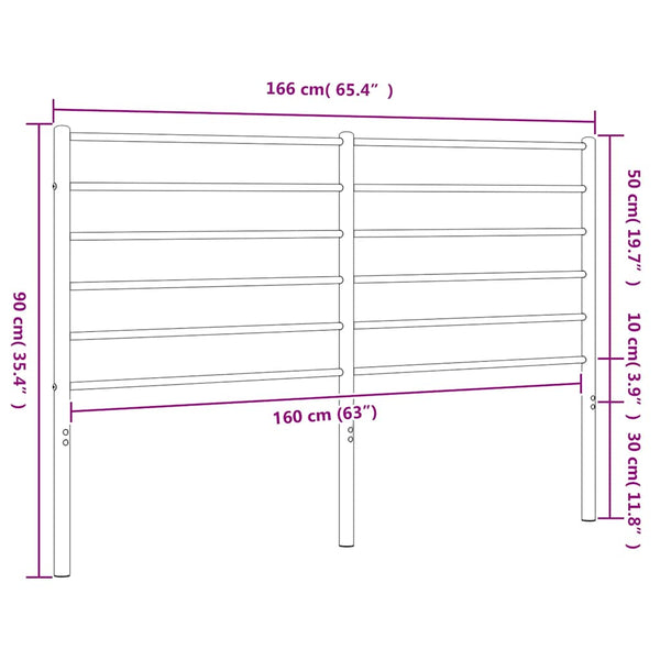 Musta metallinen sängynpääty Tilina 160cm