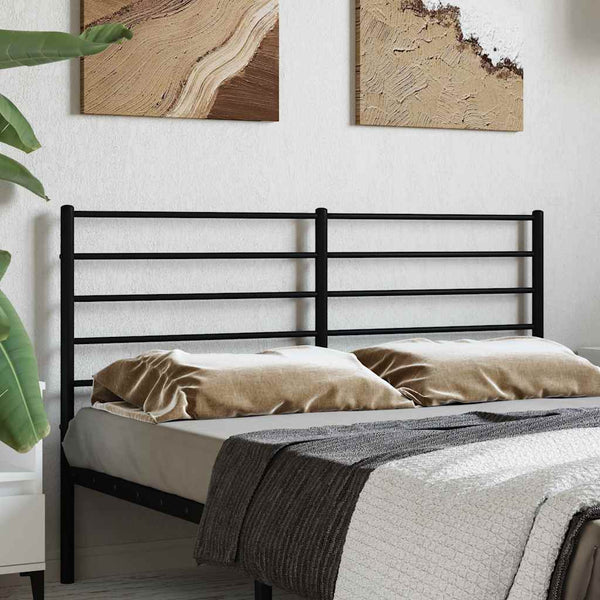 Musta metallinen sängynpääty Tilina 160cm