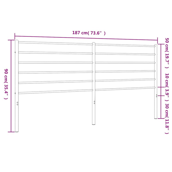 Schwarzes Kopfteil aus Metall Tilina 180cm