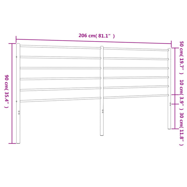 Schwarzes Kopfteil Tilina 200cm aus Metall