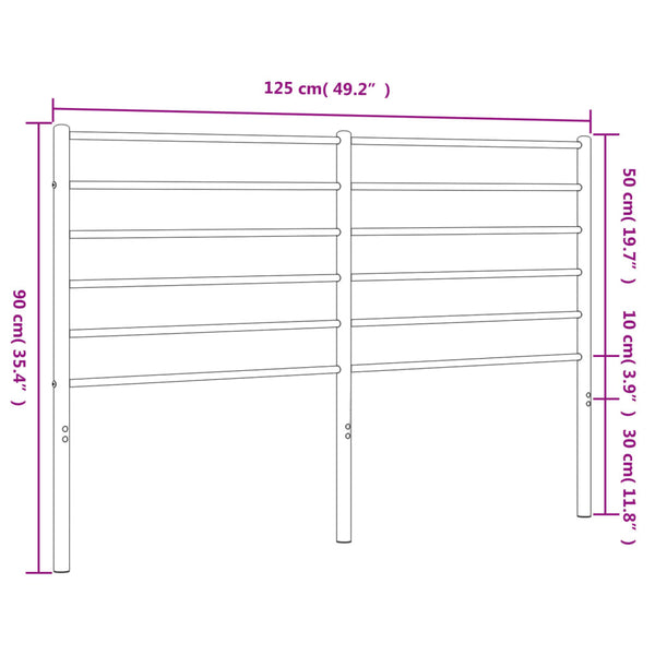 Valkoinen metallinen sängynpääty Tilina 120cm