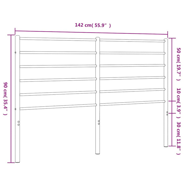 Valkoinen metallinen sängynpääty Tilina 135cm