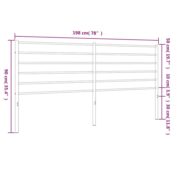 Valkoinen metallinen sängynpääty Tilina 193cm