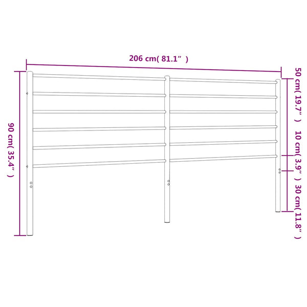 Valkoinen metallinen sängynpääty Tilina 200cm