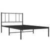 Schwarzes Metallbettgestell mit Kopfteil Vilareta 75x190cm