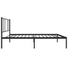 Schwarzes Metallbettgestell mit Kopfteil Vilareta 75x190cm