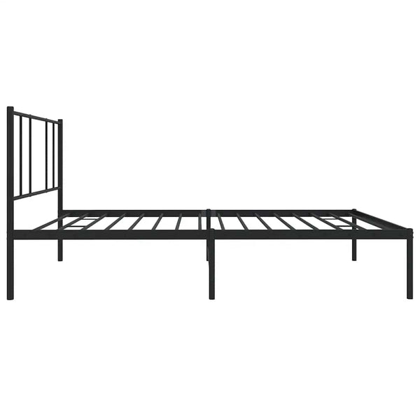 Schwarzes Metallbettgestell mit Kopfteil Vilareta 75x190cm