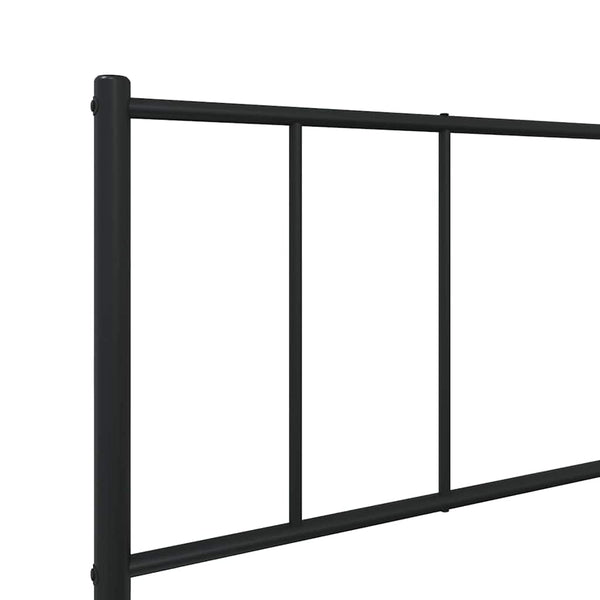 Schwarzes Metallbettgestell mit Kopfteil Vilareta 75x190cm