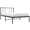 Schwarzes Metallbettgestell mit Kopfteil Vilareta 80x200cm
