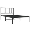 Schwarzes Metallbettgestell mit Kopfteil Vilareta 90x190cm