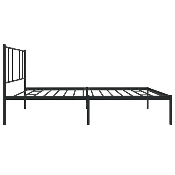 Schwarzes Metallbettgestell mit Kopfteil Vilareta 90x190cm