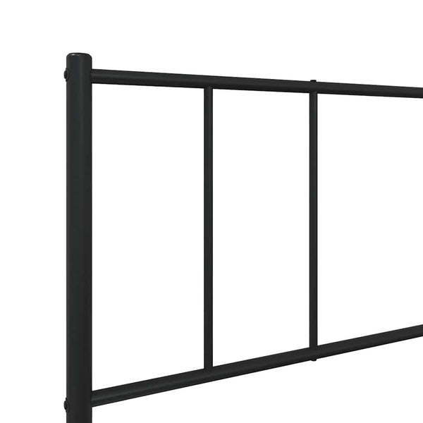 Schwarzes Metallbettgestell mit Kopfteil Vilareta 90x190cm