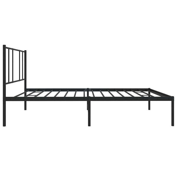 Schwarzes Metallbettgestell mit Kopfteil Vilareta 100x190cm