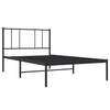 Schwarzes Metallbettgestell mit Kopfteil Vilareta 107x203cm