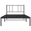 Schwarzes Metallbettgestell mit Kopfteil Vilareta 107x203cm