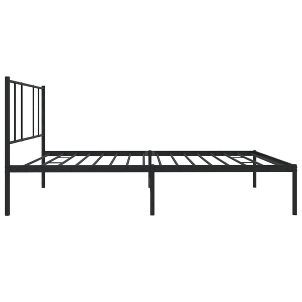 Schwarzes Metallbettgestell mit Kopfteil Vilareta 107x203cm