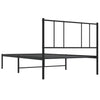 Schwarzes Metallbettgestell mit Kopfteil Vilareta 107x203cm