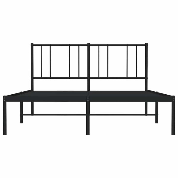 Schwarzes Metallbettgestell mit Kopfteil Vilareta 120x190cm