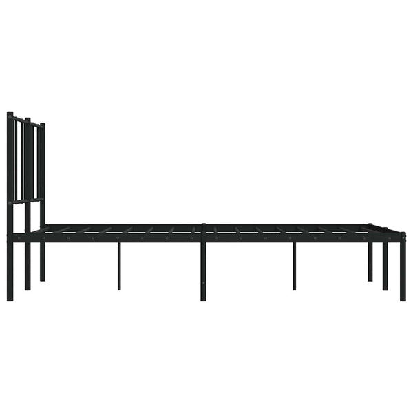 Schwarzes Metallbettgestell mit Kopfteil Vilareta 120x190cm