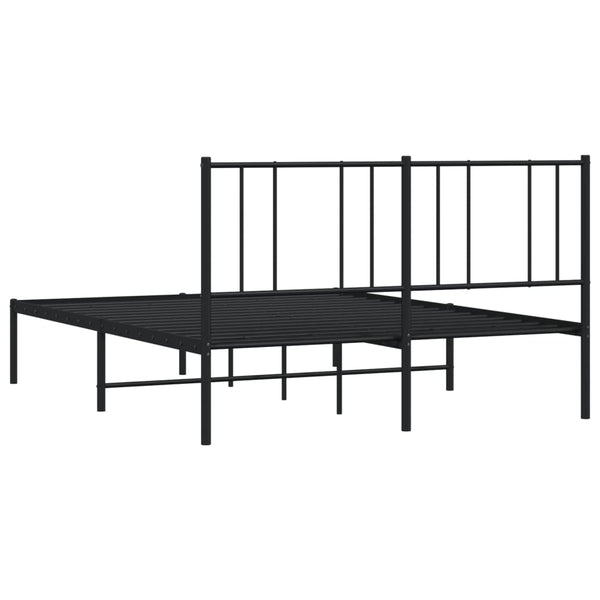Schwarzes Metallbettgestell mit Kopfteil Vilareta 120x190cm