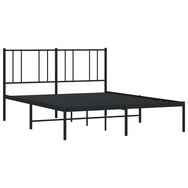 Schwarzes Metallbettgestell mit Kopfteil Vilareta 120x200cm