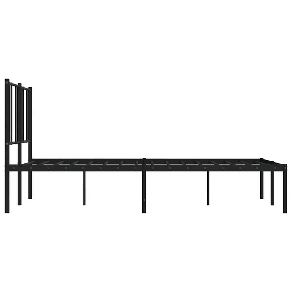 Schwarzes Metallbettgestell mit Kopfteil Vilareta 120x200cm