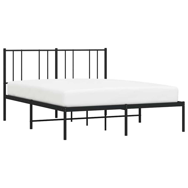 Schwarzes Metallbettgestell mit Kopfteil Vilareta 140x190cm
