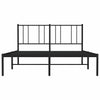 Schwarzes Metallbettgestell mit Kopfteil Vilareta 140x190cm