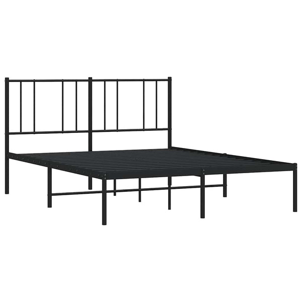 Schwarzes Metallbettgestell mit Kopfteil Vilareta 160x200cm