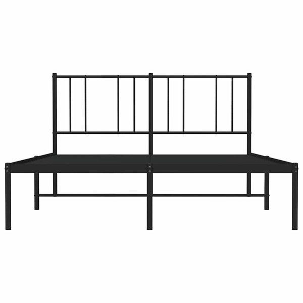 Schwarzes Metallbettgestell mit Kopfteil Vilareta 160x200cm