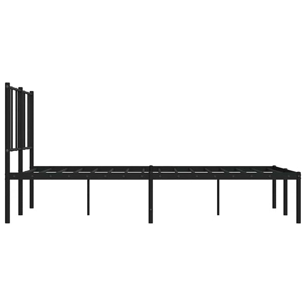 Schwarzes Metallbettgestell mit Kopfteil Vilareta 160x200cm