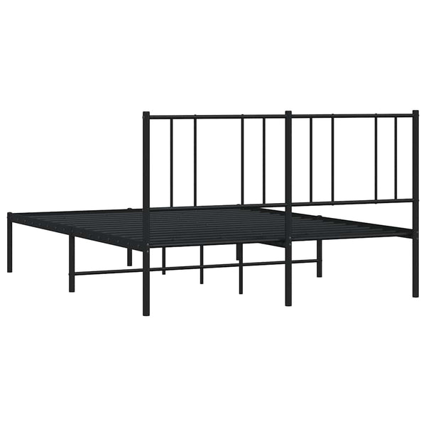 Schwarzes Metallbettgestell mit Kopfteil Vilareta 160x200cm
