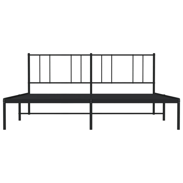Schwarzes Metallbettgestell mit Kopfteil Vilareta 180x200cm