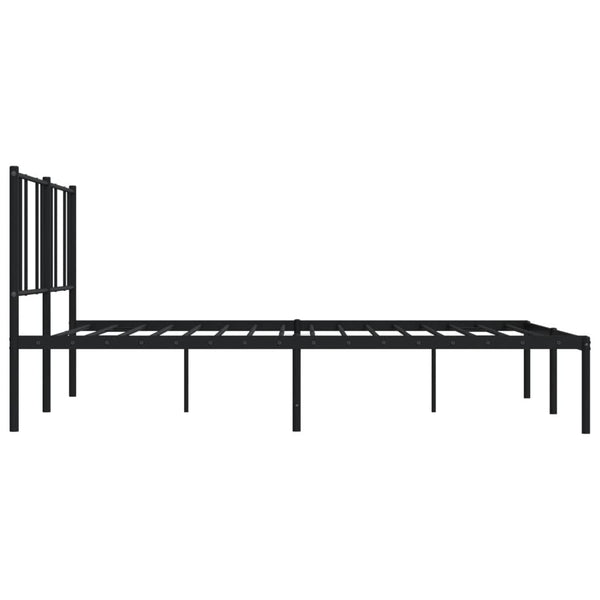 Schwarzes Metallbettgestell mit Kopfteil Vilareta 180x200cm