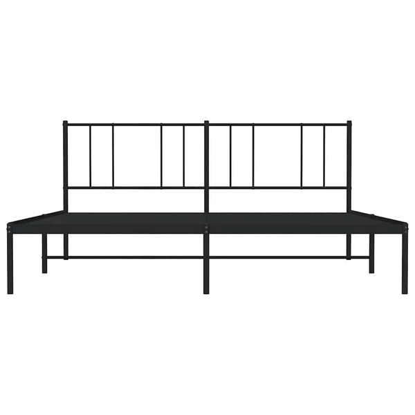 Schwarzer Bettrahmen aus Metall mit Kopfteil Vilareta 183x213cm