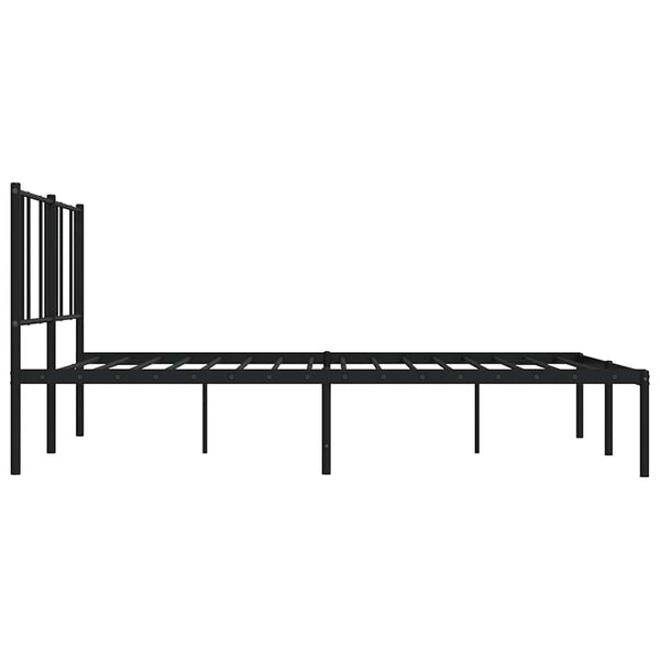 Schwarzer Bettrahmen aus Metall mit Kopfteil Vilareta 183x213cm