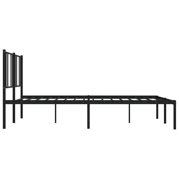 Schwarzer Metall-Bettrahmen mit Kopfteil Vilareta 193x203cm