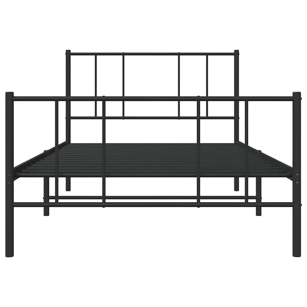 Schwarzer Metallbettrahmen mit Kopfteilen Vilareta 75x190cm
